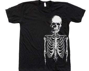 Skeleton Halloween Shirt, Skeleton Tshirt, Skeleton Shirt, Spooky Skeleton Tshirt, Fall Shirts for Men, Halloween Tshirt, Black Tshirt
