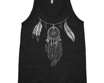 DREAM CATCHER Unisex Tank Top Triblend Tank Top Hand Screen Print