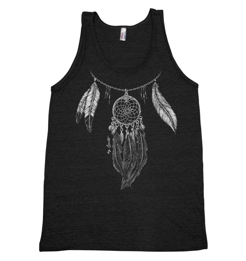 DREAM CATCHER Unisex Tank Top Triblend Tank Top Hand Screen Print