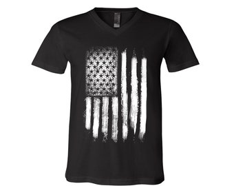 Tshirt for Men, American Flag Tshirt, Mens Graphic Tee, America Shirt, V-Neck Tshirt, Gift for Dad, Gift for Men, Flag Tshirt, USA Tshirt