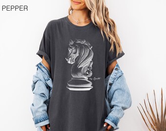 Comfort Colors Shirt, Unisex Shirt, Games Tshirt, Chess Shirt, Knight Shirt, Cute Graphic Tee, Womens Shirt