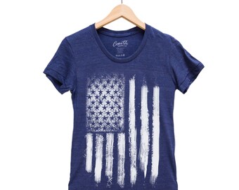 USA Shirt, Womens Junior Shirt, American Flag Shirt, Distressed Flag, Merica, 4th of July Shirt, Summer Shirt, Graphic Tee, Stars