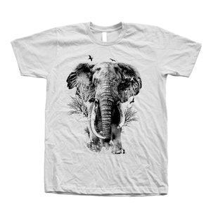 Elephant Tshirt, Unisex T-shirt, Mens T-shirt, Animal Print Graphic Tee, Screen Print, Crew Neck, Short Sleeve T-shirt, Funny, Birthday Gift