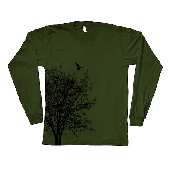 Tree Graphic Long Sleeve T-Shirt: Nature Inspired Mens Tee