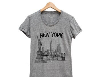New York - Womens Junior Tshirt - NYC Shirt - State Shirt - Home Shirt - I Love New York - Vacay Shirt - Brooklyn - Long Island - Queens