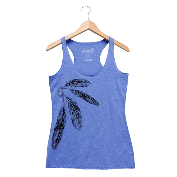 feather print tank top