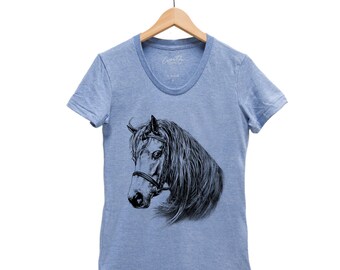 HORSE Shirt, Womens Junior Tshirt, Animal Shirt, Summer Shirt, Cute Shirt, Nature Shirt, Birthday Gift, Graphic Tee, Funny Shirt