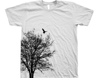Tree T-shirt, Men's T-shirt, Unisex T-shirt, Screen Print, Crew Neck, 100% Cotton, Tree Shirt, White T-shirt, Short Sleeve