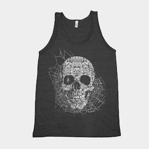 Totenkopf Tank Top, Unisex Tank Top, Halloween Tank Top, Herren Tank Top, Grafik T-Shirt, Triblend Shirt, Halloween Kostüm, Gothic Tank Top