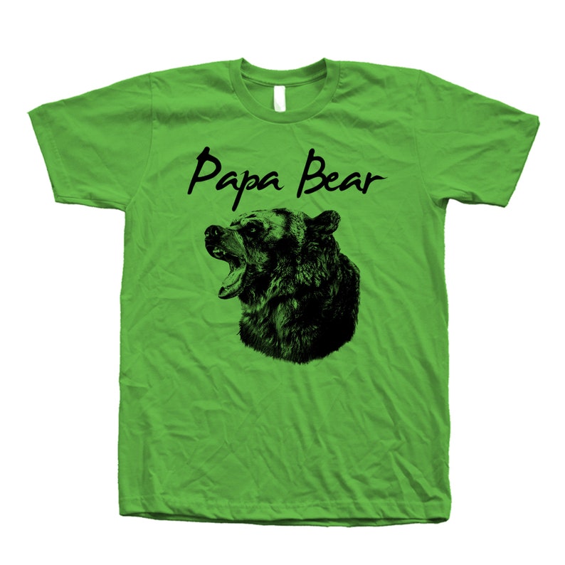 Papa Bear Tshirt for Men Gift for Dad Graphic Tee Gift for Men Shirt Animal T-shirt Gift for Granpa Grass