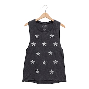 Star Tank Top for Women Gift for Mom Shirt with Star Space Tank Top Muscle Tee Graphic Shirt Space Tank Top for Girl Birthday Gift