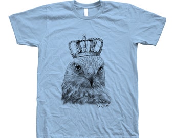 Hawk T shirt for Men Bird Shirt Gift for Men Animal T-shirt Women Graphic Tee Nature Shirt Screenprint Birthday Gift for Dad