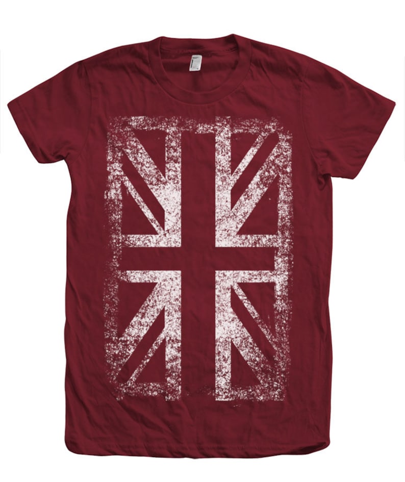 Women Tshirt UK FLAG Custom Hand Screen Print Crew Neck Tshirt Available: S, M, L, Xl, 2Xl 