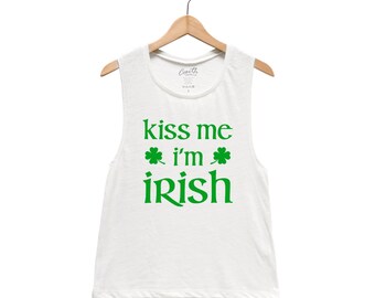 Tank Top for Women, St Patricks Day Shirt, Kiss Me I'm Irish, St Paddy Day Shirt, Irish shirt, Four Leaf Clover, Shamrock Shirt, Irish shirt