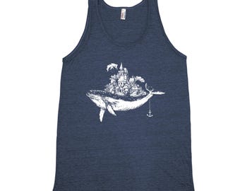 Whale Graphic Tank Top: Unisex Tri-Blend Animal Shirt