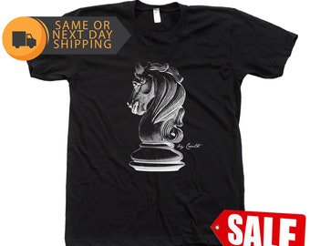 Chess Tshirt for Men Gift for Dad Graphic Tee Gift for Men Shirt Knight T-shirt Gift for Granpa Fathers Day Gift for Husband Shirt