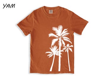 Hand Screen Printed Palm Tree Shirt - Comfort Colors 100% Cotton Tee