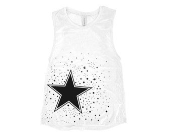 Star Tank Top for Women Muscle Tee Space Shirt Gift for Her Planet Shirt Summer Shirt Nature Tank Top Gift for Friend Birthday