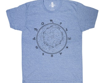 Zodiac Shirt, Mens Zodiac T-shirt, Short Sleeve, Graphic Tee, Birthday T-shirt, Zodiac Dial, Aquarius, Sagitarious, Gemini, Virgo, Libra