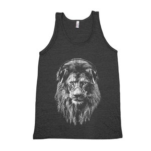 Löwen Tank Top, Herren Shirt, Siebdruck, Tier Shirt, Grafik T-Shirt, Vatertag, Tier Druck, Süßes T-Shirt, Natur Shirt, Katzenliebhaber