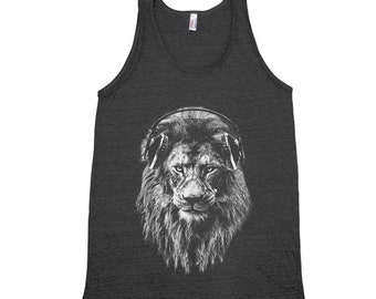 Lion Tank Top, Mens Shirt, Screen Print, Animal Shirt, Graphic Tee, Fathers Day, Animal Print, Cute T-shirt, Nature Shirt, Cat Lover