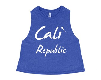 Women Crop Tee, California Shirt, Funny Shirt, Gift for Her, Yoga Tank Top, Crop Top, Home Shirt, Gift for Women, Women Crop Tank Top
