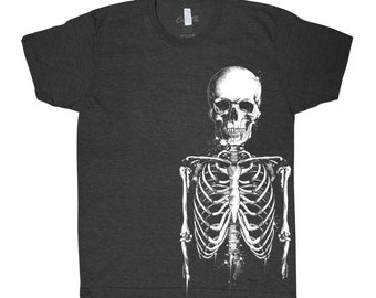 Skeleton Halloween Shirt, Skeleton Tshirt, Skeleton Shirt, Spooky Skeleton Tshirt, Fall Shirts for Men, Halloween Tshirt, Black Tshirt