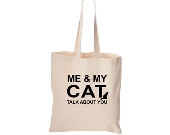 Cat Tote Bag for Women Cute Bag Animal Cotton Bag Gift for Friend Birthday Cat Mom Gift Cat Lover Beach Bag for Girl