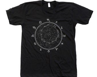 Zodiac Tshirt - Unisex Shirt - Zodiac Shirt - Crew Neck - Summer Tee - Graphic Tee - Men Shirt - Gift Idea - Black Shirt - White Shirt