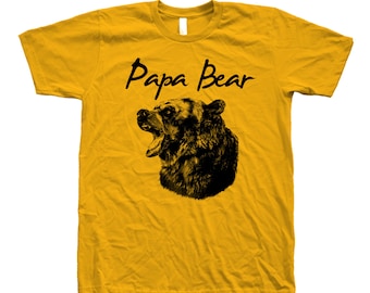 Papa Bear Tshirt for Men Gift for Dad Graphic Tee Gift for Men Shirt Animal T-shirt Gift for Granpa