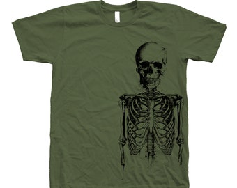Skeleton Halloween Shirt, Skeleton Tshirt, Skeleton Shirt, Spooky Skeleton Tshirt, Fall Shirts for Men, Halloween Tshirt, Black Tshirt