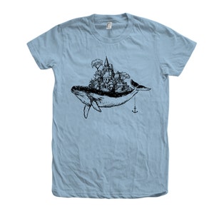Whale Shirt, Womens Junior Tshirt, Animal Tshirt, Crew Neck, Cotton T-shirt, Short Sleeve, Gift for Women, Nature Shirt, Camping Shirt