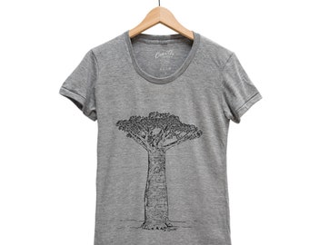 Women Junior Tshirt, Baobab Tree Shirt, Gift for Women, Shirt for Women, Tree T-shirt, Nature Shirt, Graphic Tee, Shirt with Tree