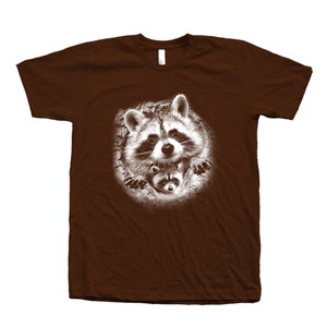 Racoon T shirt, Unisex T-shirt, Men&#39;s T-shirt, Nature Shirt, Green T-shirt, Nature T-shirt, 100% Cotton, Graphics, Summer Shirt