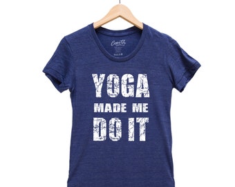 Yoga Shirt, Women Junior T-shirt, Funny T-shirt, Tri-Blend Short Sleeve Tshirt, Cute Graphic Tee, Womens Clothing, Fitted Shirt