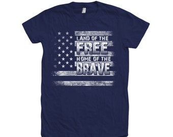4th of July Shirt for Women Junior Tshirt American Flag Distressed T-shirt Gift for Women USA T shirt for Girl Graphic Tee Screenprint