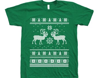 Ugly Sweater Shirt, Christmas Shirt, Mens Tshirt, Knit Shirt, Christmas Gift, Ugly Sweater Tshirt, Funny Shirt, Graphic Tee, Holiday Gift