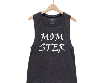Halloween Shirt, Muscle Tank Top, Women Tank Top, Halloween Costume Shirt, Hallowen Saying, Gothic, Funny Shirt, Momster Shirt