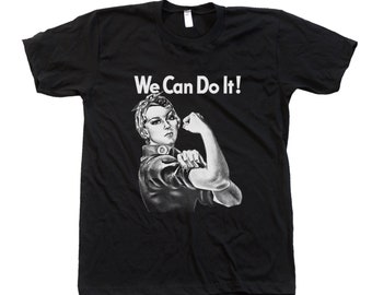 Rosie the Reveter Tshirt, Unisex Tshirt, Womens Shirt, Screen Print Shirt, Crew neck Tshirt, We Can Do It Tshirt, Birthday Gift