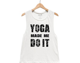 Yoga Tank Top, Womens Muscle Tank, Muscle Tee, Gym, Yoga Top, Fitness, Summer, Black Shirt, Funny Shirt, Valentines Gift