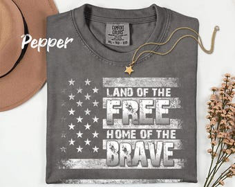 American Flag 4th of July T-Shirt: Comfort Colors Retro Unisex Tee