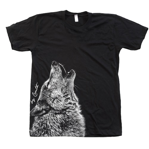 Wolf Tshirt Kids T-shirt Hand Screen Print Crew Neck - Etsy