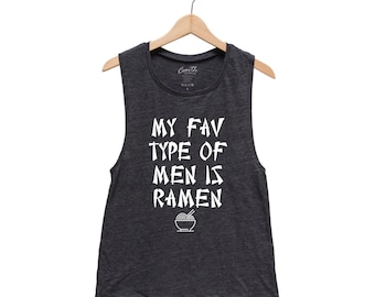 Ramen Graphic Muscle Tank Top: Women's Workout Tee