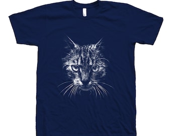 Cat Tshirt, Mens T-shirt, Unisex T-shirt, Screen Print, Crew Neck, Animal Shirt, Cat Shirt, Cat Lover, Short Sleeve