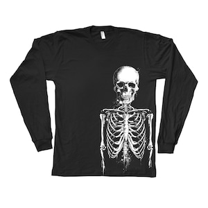 Halloween Skelett Langarm Shirt : Gothic Horror T-Shirt