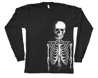Halloween Long Sleeve Shirt, Skeleton Long Sleeve, Gothic TShirt, Halloween Gift, Horror Shirt, Ghost Shirt, Scary Shirt, Boo Shirt