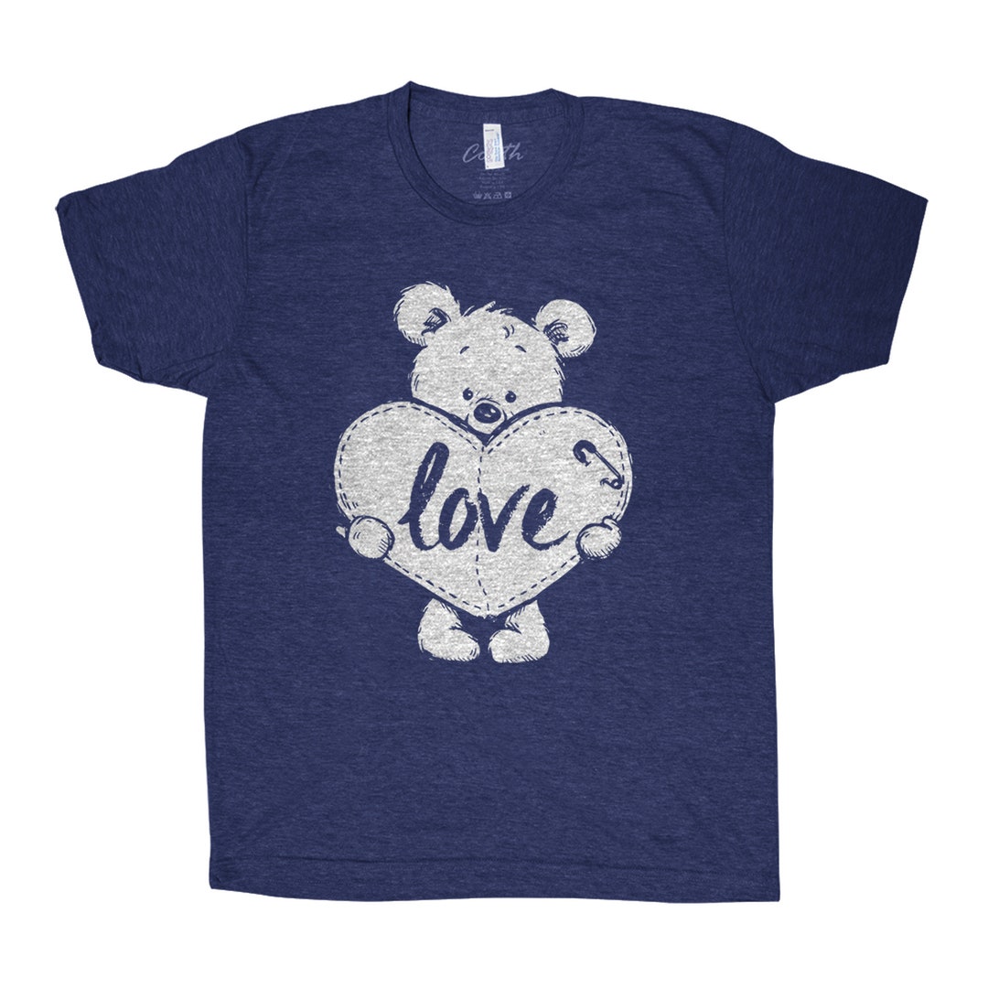 Teddy Bear 'love' Triblend T-shirt, Valentines Day Gift - Etsy