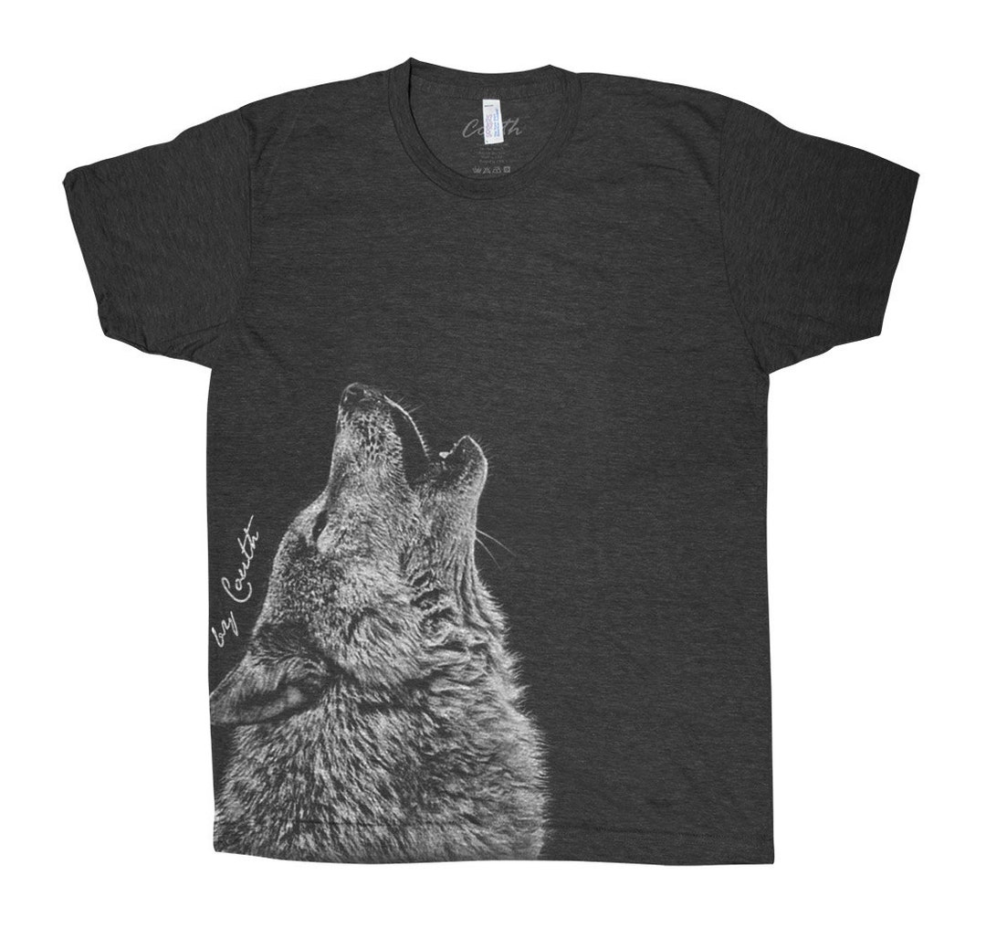 Wolf T-shirt Men Graphic Tee Custom Hand Screen Print - Etsy