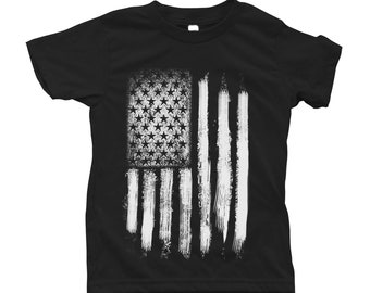 American Flag Kids Tshirt, Kids Tsshirt, Boys T-shirt, USA Shirt, Crew Neck, Flag Tshirt, Girls Tshirt, Birthday Gift, 4th of July Gift