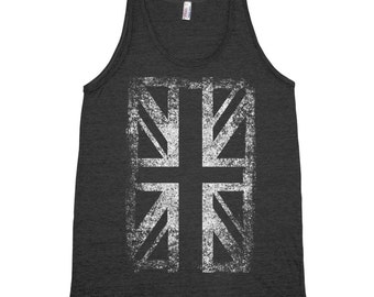 Union Jack UK Flag Unisex Tank Top Triblend Tank Top Hand Screen Print